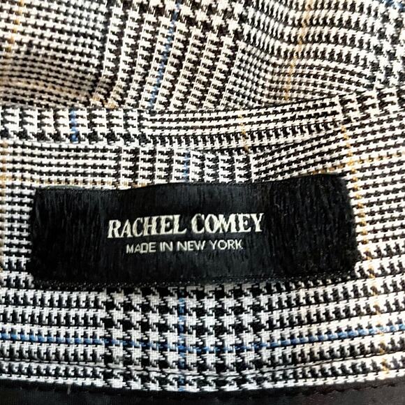 Rachel Comey Black Multi Houndstooth Pleated Tapered Leg Cuffed Hem Trouser - Picture 4 of 6